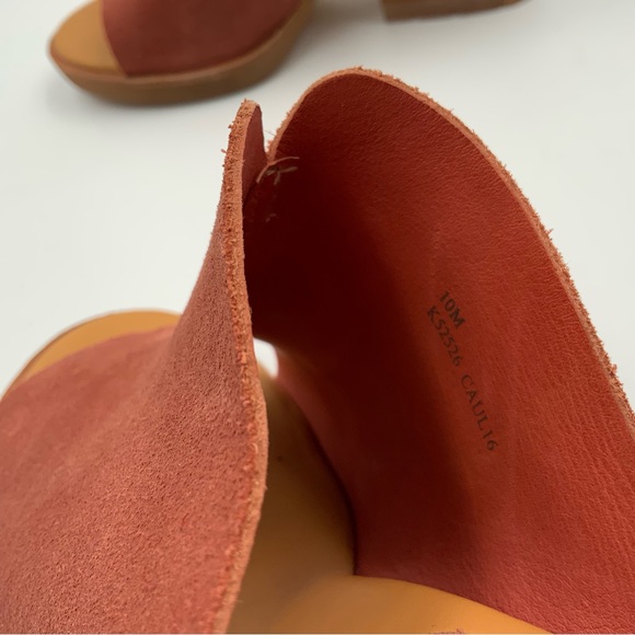 Kork-Ease  Deanna Suede Platform Block Heel Wooden Shoes. Burnt Orange. Size 10M - Picture 6 of 8